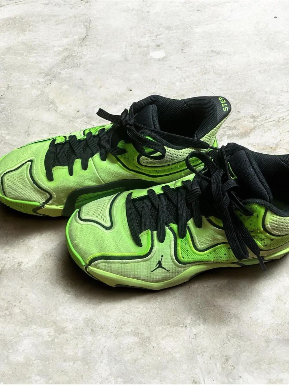 Nike Air Jordan Neon Green and Black Basketball Sneakers